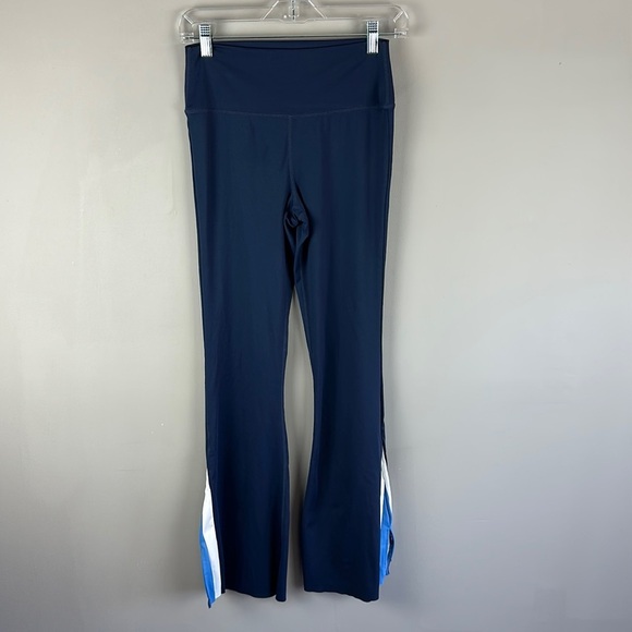 WILO Cobalt/Navy Split Hem Flare Leg Pants Size Small - Picture 3 of 12